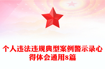 個人違法違規(guī)典型案例警示錄心得體會通用8篇