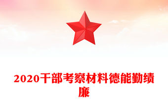 2020干部考察材料德能勤績廉