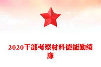 2020干部考察材料德能勤績(jī)廉