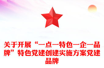 關(guān)于開展“一點一特色一企一品牌”特色黨建創(chuàng)建實施方案黨建品牌