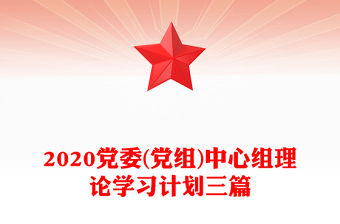 2020黨委(黨組)中心組理論學習計劃三篇