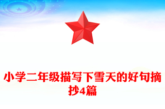 小學(xué)二年級(jí)描寫(xiě)下雪天的好句摘抄4篇