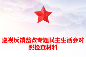 巡視反饋整改專題民主生活會對照檢查材料