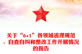 關(guān)于“6+1”各領(lǐng)域清理規(guī)范、自查自糾和整改工作開展情況的報(bào)告
