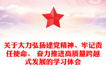 關于大力弘揚建黨精神、牢記責任使命、 奮力推進高質量跨越式發展的學習體會