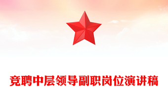 競聘中層領導副職崗位演講稿