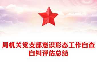 局機(jī)關(guān)黨支部意識形態(tài)工作自查自糾評估總結(jié)