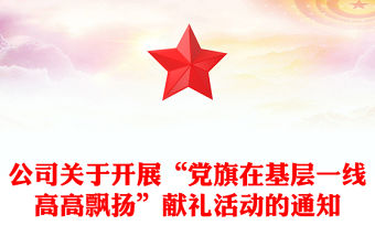 公司關(guān)于開展“黨旗在基層一線高高飄揚(yáng)”獻(xiàn)禮活動的通知