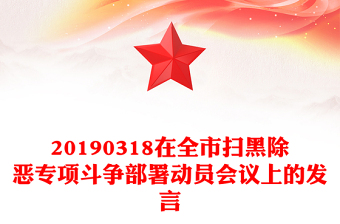 20190318在全市掃黑除惡專項斗爭部署動員會議上的發(fā)言