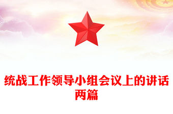 統戰工作領導小組會議上的講話兩篇