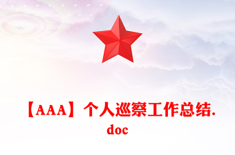 【AAA】個人巡察工作總結.doc
