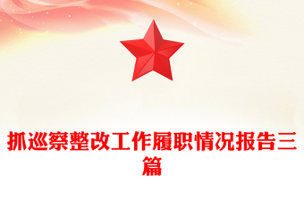 抓巡察整改工作履職情況報告三篇 抓巡察整改工作履職情況報告三篇