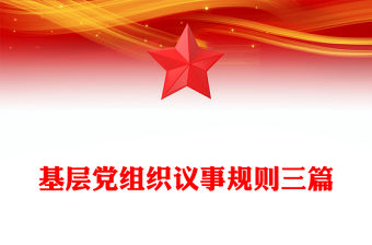 基層黨組織議事規則三篇