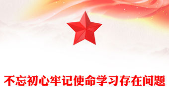 不忘初心牢記使命學習存在問題