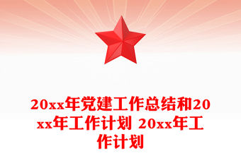 20xx年黨建工作總結和20xx年工作計劃 20xx年工作計劃