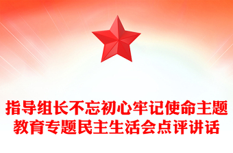 指導(dǎo)組長不忘初心牢記使命主題教育專題民主生活會(huì)點(diǎn)評講話