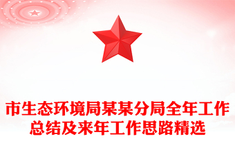 市生態(tài)環(huán)境局某某分局全年工作總結(jié)及來年工作思路精選