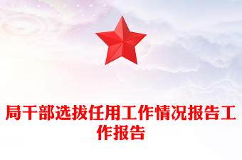 局干部選拔任用工作情況報告工作報告