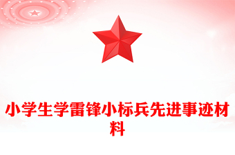小學(xué)生學(xué)雷鋒小標(biāo)兵先進事跡材料