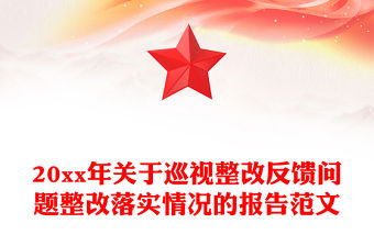 20xx年關(guān)于巡視整改反饋問題整改落實情況的報告范文