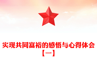 實(shí)現(xiàn)共同富裕的感悟與心得體會(huì)【一】