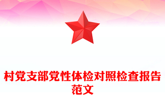 村黨支部黨性體檢對照檢查報告范文