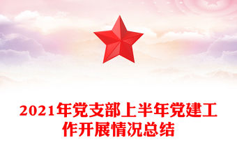 2021年黨支部上半年黨建工作開展情況總結