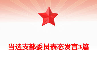 當選支部委員表態發言3篇