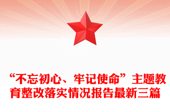 “不忘初心、牢記使命”主題教育整改落實(shí)情況報(bào)告最新三篇