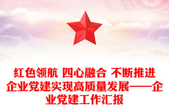 紅色領航 四心融合 不斷推進企業黨建實現高質量發展——企業黨建工作匯報