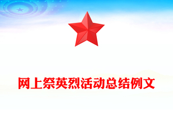 網(wǎng)上祭英烈活動(dòng)總結(jié)例文