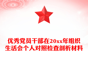 優(yōu)秀黨員干部在20xx年組織生活會(huì)個(gè)人對(duì)照檢查剖析材料