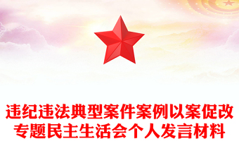 違紀違法典型案件案例以案促改專題民主生活會個人發(fā)言材料