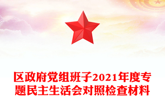 區(qū)政府黨組班子2021年度專題民主生活會(huì)對(duì)照檢查材料