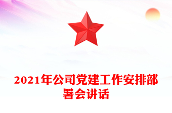 2021年公司黨建工作安排部署會講話