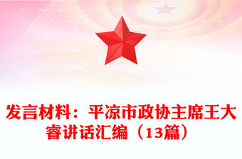 發言材料：平涼市政協主席王大睿講話匯編（13篇）
