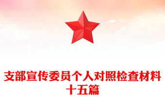 支部宣傳委員個(gè)人對(duì)照檢查材料十五篇