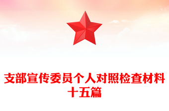 支部宣傳委員個人對照檢查材料十五篇