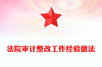 法院審計整改工作經驗做法