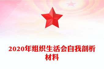 2020年組織生活會自我剖析材料