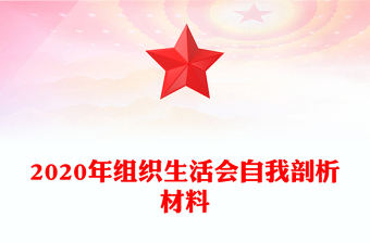 2020年組織生活會自我剖析材料