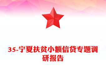 35-寧夏扶貧小額信貸專題調(diào)研報告