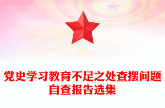 黨史學習教育不足之處查擺問題自查報告選集