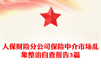 人保財險分公司保險中介市場亂象整治自查報告3篇