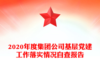 2020年度集團(tuán)公司基層黨建工作落實(shí)情況自查報(bào)告 2020年度集團(tuán)公司基層黨建工作落實(shí)情況自查報(bào)告