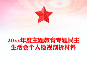 20xx年度主題教育專題民主生活會個人檢視剖析材料