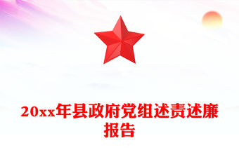 20xx年縣政府黨組述責(zé)述廉報(bào)告