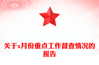 關(guān)于x月份重點工作督查情況的報告