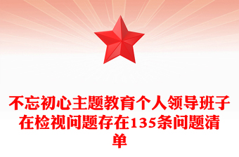 不忘初心主題教育個(gè)人領(lǐng)導(dǎo)班子在檢視問(wèn)題存在135條問(wèn)題清單