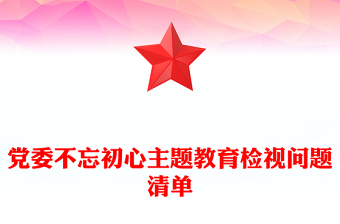 黨委不忘初心主題教育檢視問題清單
